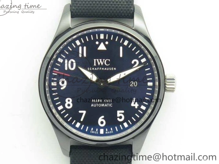 MIROTIME 0114 HighQuality Mark XVIII LAUREUS IW324703 Black Ceramic MKF Best Edition On Black Nylon Strap A 7218